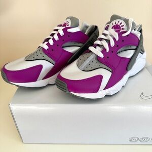 NEW NIKE Women's Air Huarache By You Custom Shoes Purple Grey Silver White 7 7.5